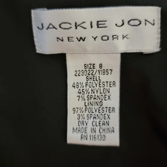 Jackie Jon NY Womens Size 8 Black Asymmetrical One-Shoulder Cocktail Midi Dress - Picture 7 of 7